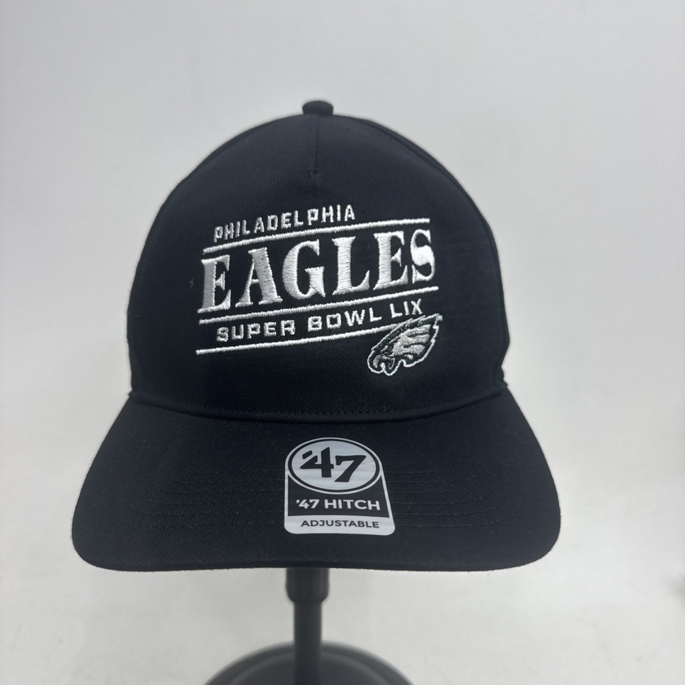 '47 Hitch Philadelphia Eagles Super Bowl LIX Adjustable Hat White embroidered